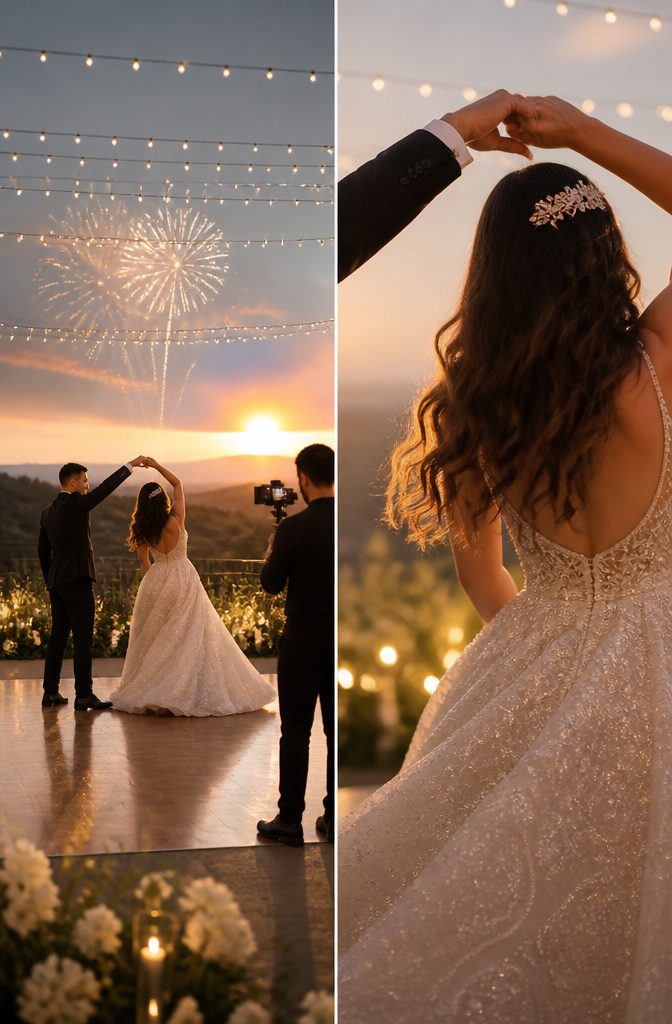 Luxury Wedding Photography: Styles and Services That Define the Field 3 A videographer captures a couple's first dance during a luxurious wedding.