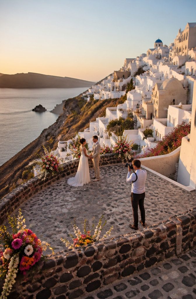 Luxury Wedding Photography: Styles and Services That Define the Field 4 A photographer scouting a picturesque outdoor wedding venue.